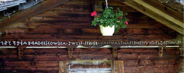 Swiss Chalet,Inscription